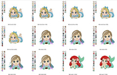 Enchanting Princess Embroidery Pack – 13 Designs, 5 Sizes