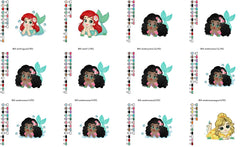 Enchanting Princess Embroidery Pack – 13 Designs, 5 Sizes