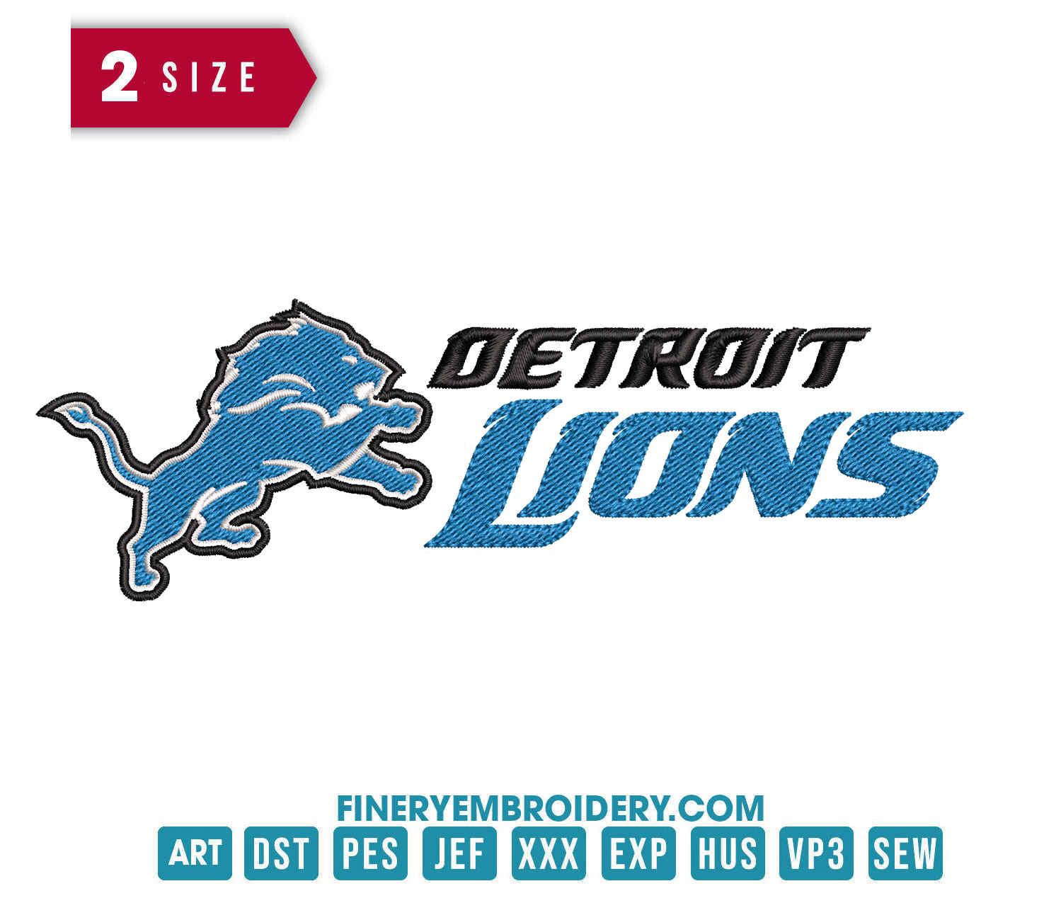 Detroit Lions 3 : Embroidery Design