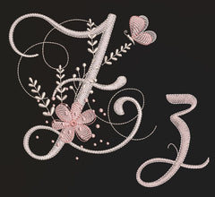 Floral Script Alphabet Embroidery Design Pack