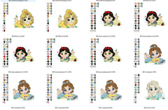 Enchanting Princess Embroidery Pack – 13 Designs, 5 Sizes