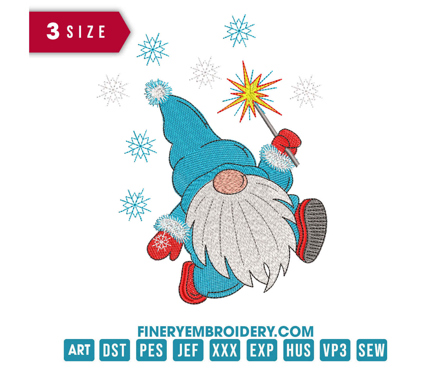 Christmas Gnome 7: Embroidery Design