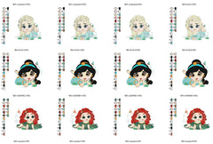 Enchanting Princess Embroidery Pack – 13 Designs, 5 Sizes