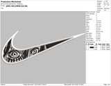 Eren Eyes Nike Swoosh Embroidery Design – Bold Anime Fusion