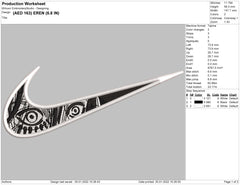 Eren Eyes Nike Swoosh Embroidery Design - Nike Eren Eyes Embroidery Design