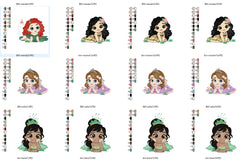 Enchanting Princess Embroidery Pack – 13 Designs, 5 Sizes