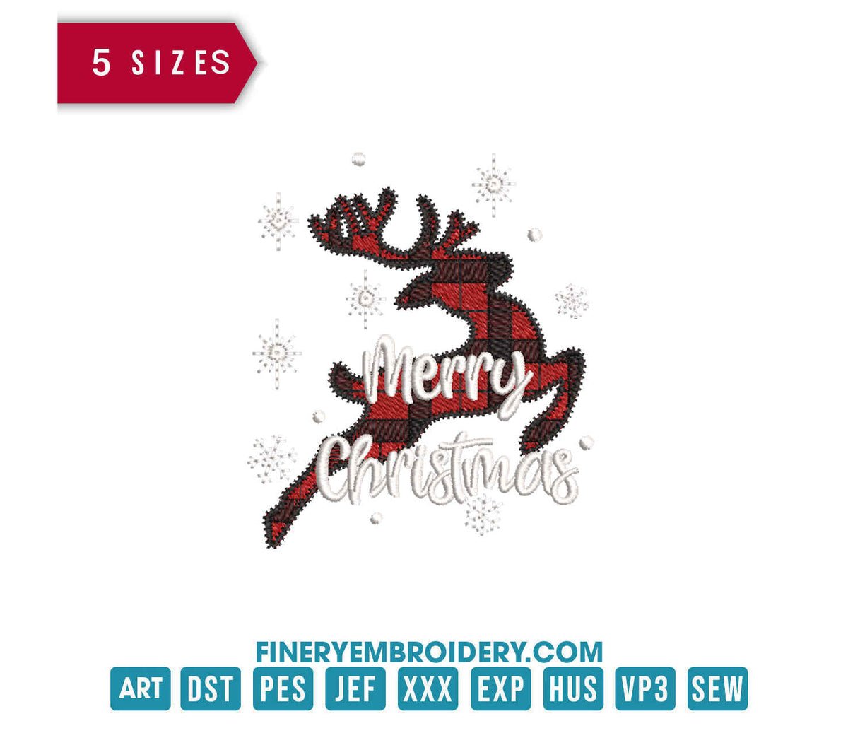 Christmas Deer: Embroidery Design