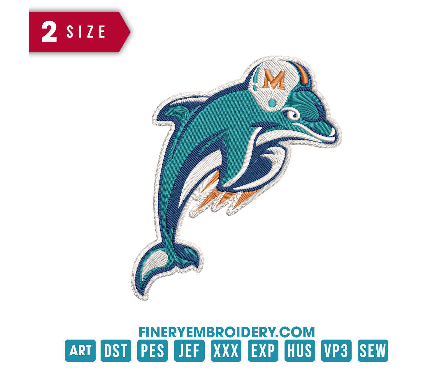 Miami Dolphins 6 : Embroidery Design