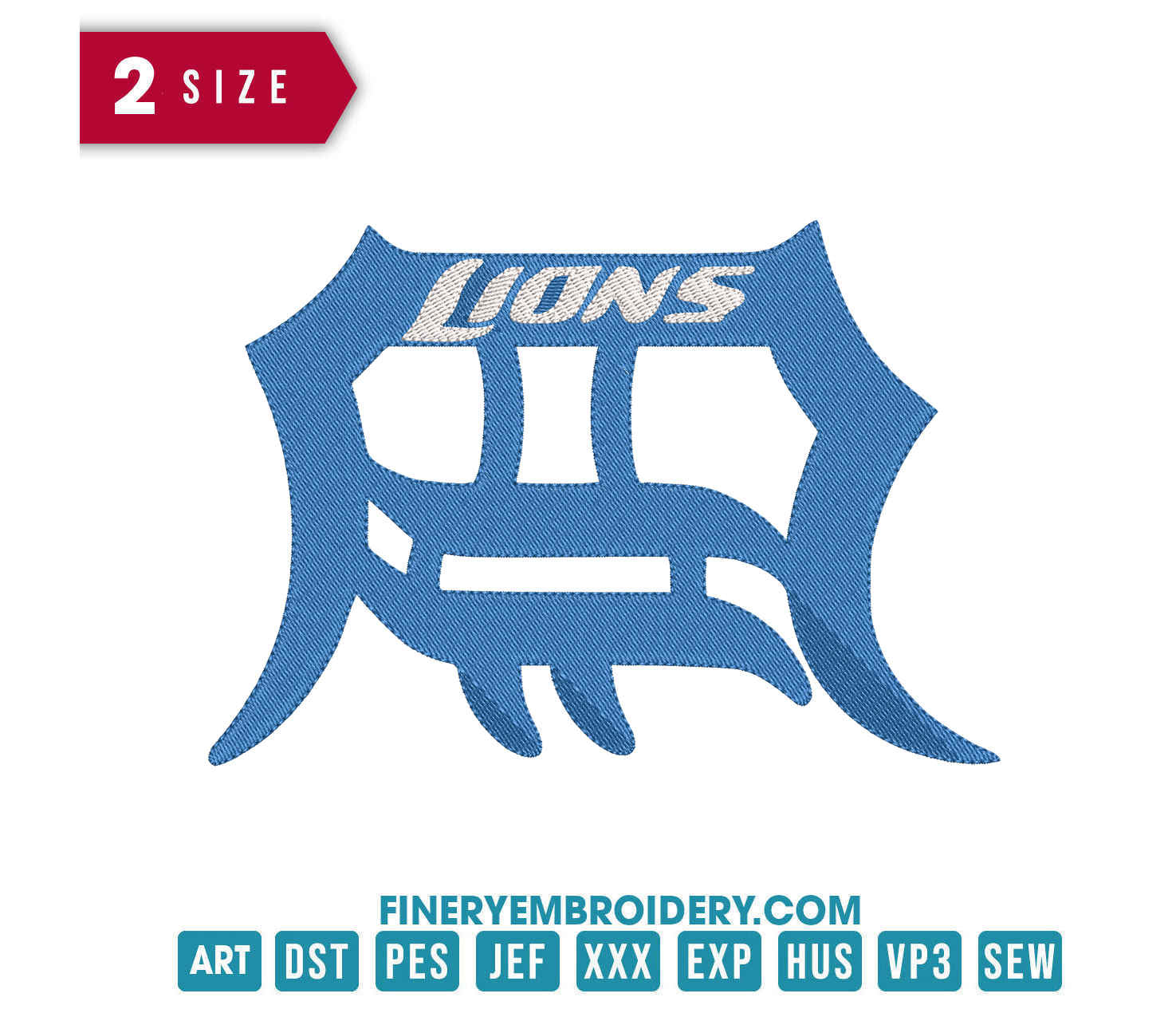 Detroit Lions 9 : Embroidery Design