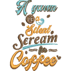 A-Yawn-is-a-Silent - Embroidery Design - FineryEmbroidery