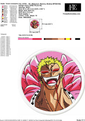 Donquixote Doflamingo Embroidery Design – One Piece Mastermind