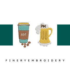 AM-Coffee-PM-Beer- - Embroidery Design - FineryEmbroidery