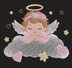 Adorable Angel Baby Girl Embroidery Design Pack – 7 Sizes