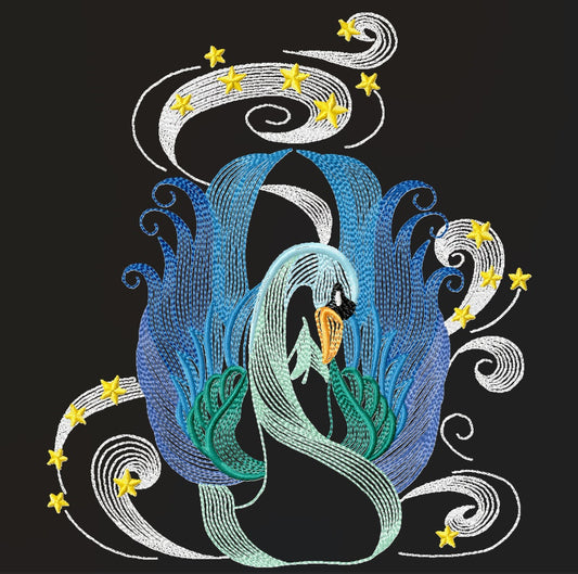 Celestial Swan Fantasy Embroidery Pack