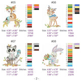 Special Fall Animals Embroidery Pack – 10 Designs in 3 Sizes