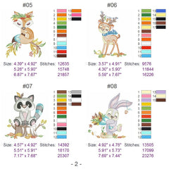 Special Fall Animals Embroidery Pack – 10 Designs in 3 Sizes