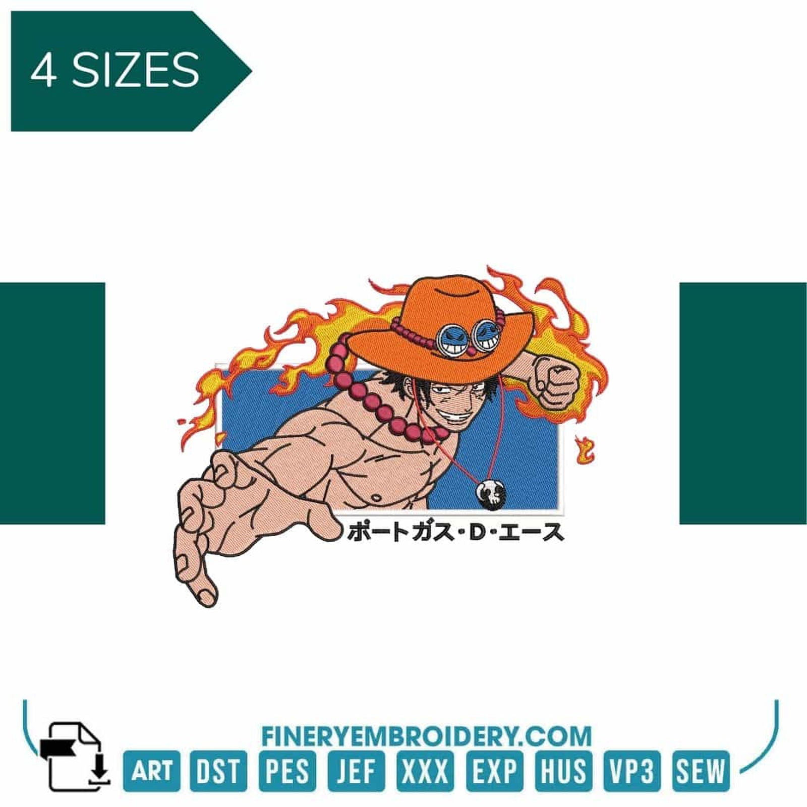 Ace One Piece Grab - Embroidery Designs - FineryEmbroidery