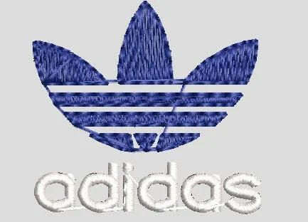Adidas Blue White Embroidery Design - FineryEmbroidery