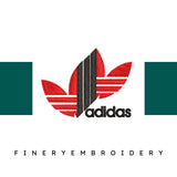 Adidas Red Stripe Embroidery Design - FineryEmbroidery