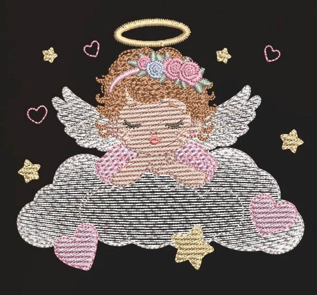Adorable Angel Baby Girl Embroidery Design Pack – 7 Sizes - FineryEmbroidery