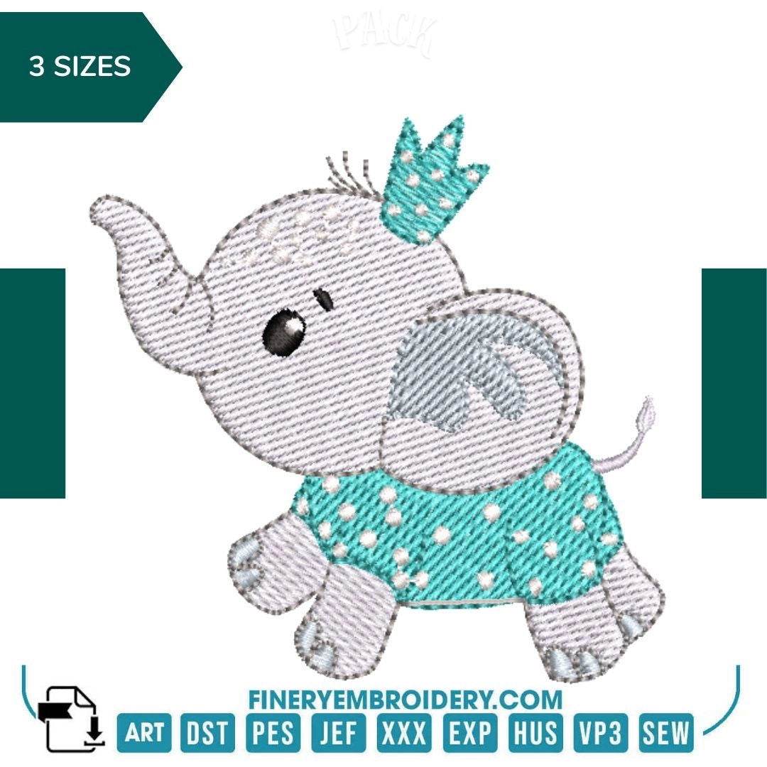 Adorable Baby Elephant Embroidery Pack - 5 Designs in 3 Sizes - FineryEmbroidery