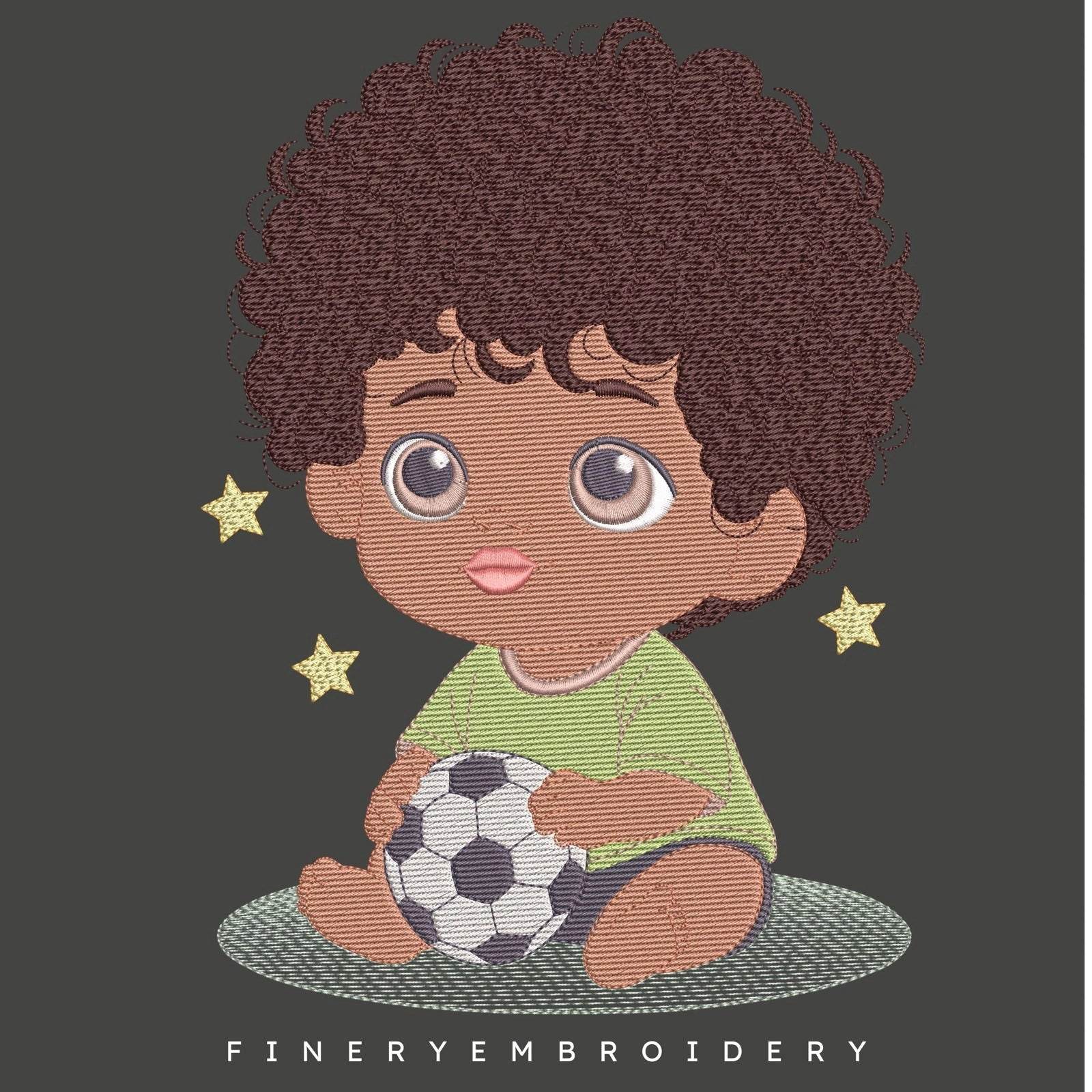 Adorable Soccer Baby Girl Embroidery Design – FineryEmbroidery - FineryEmbroidery
