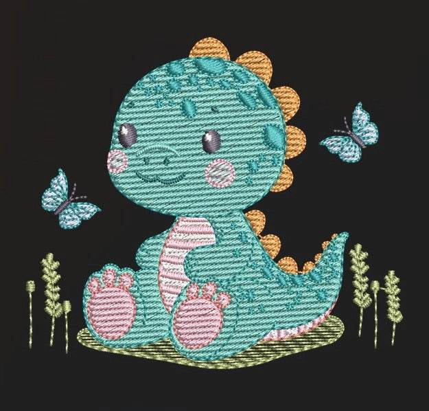 Adorable dinosaur embroidery design  – 7 Sizes - FineryEmbroidery