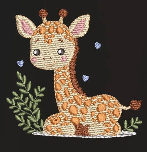 Adorable giraffe embroidery design  – 7 Sizes - FineryEmbroidery