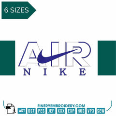 Air Nike Swoosh Overlap- Embroidery Designs - FineryEmbroidery