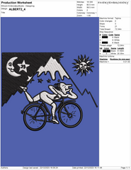 Albert Hofmann Bicycle Day 1943 - Black and white : Embroidery Design - FineryEmbroidery