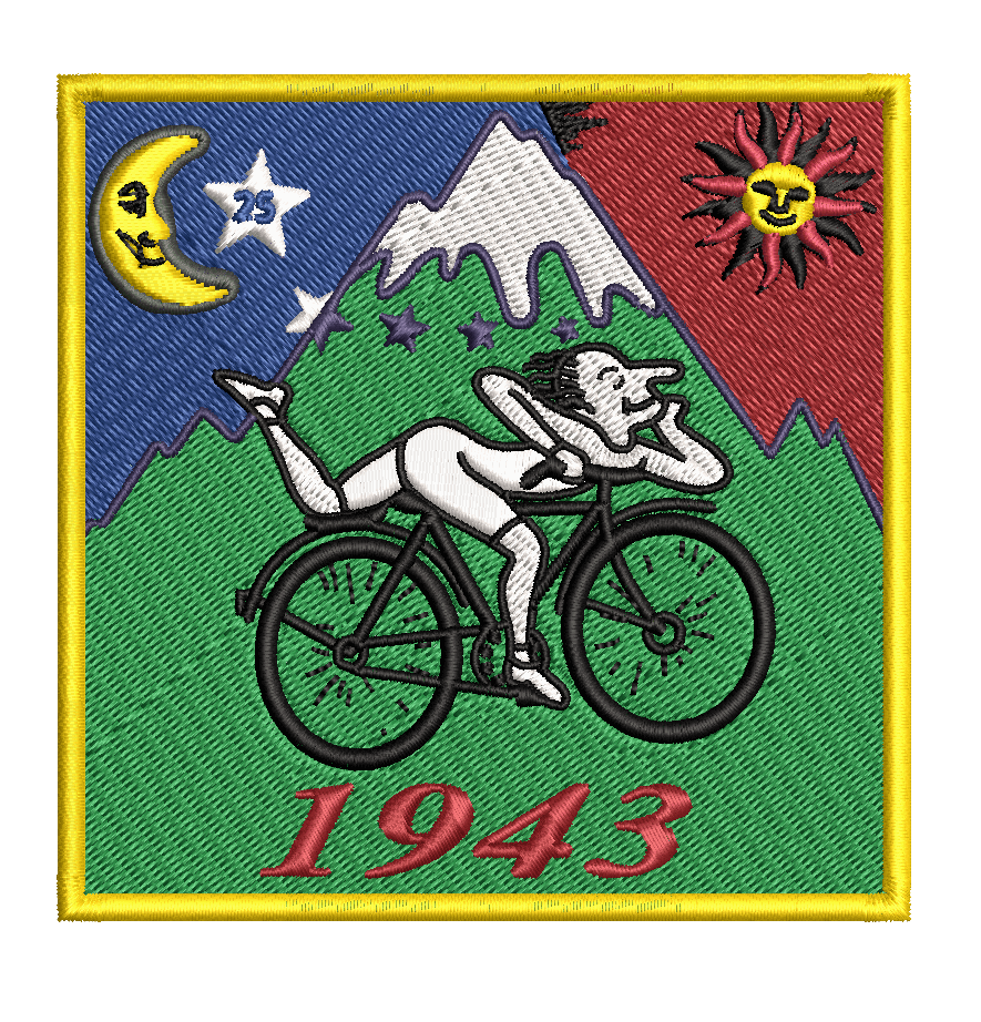 Albert Hofmann Bicycle Day 1943 : Embroidery Design - FineryEmbroidery