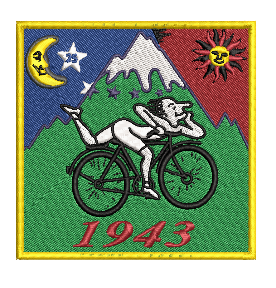 Albert Hofmann Bicycle Day 1943 : Embroidery Design - FineryEmbroidery