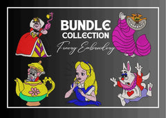 Alice in Wonderland - Pack of 24 Designs - Embroidery Design - FineryEmbroidery