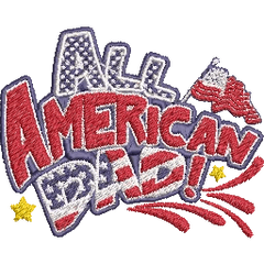 All-American-Dad-USA-Flag - Embroidery Design - FineryEmbroidery