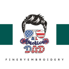 All-American-Dad - Embroidery Design - FineryEmbroidery
