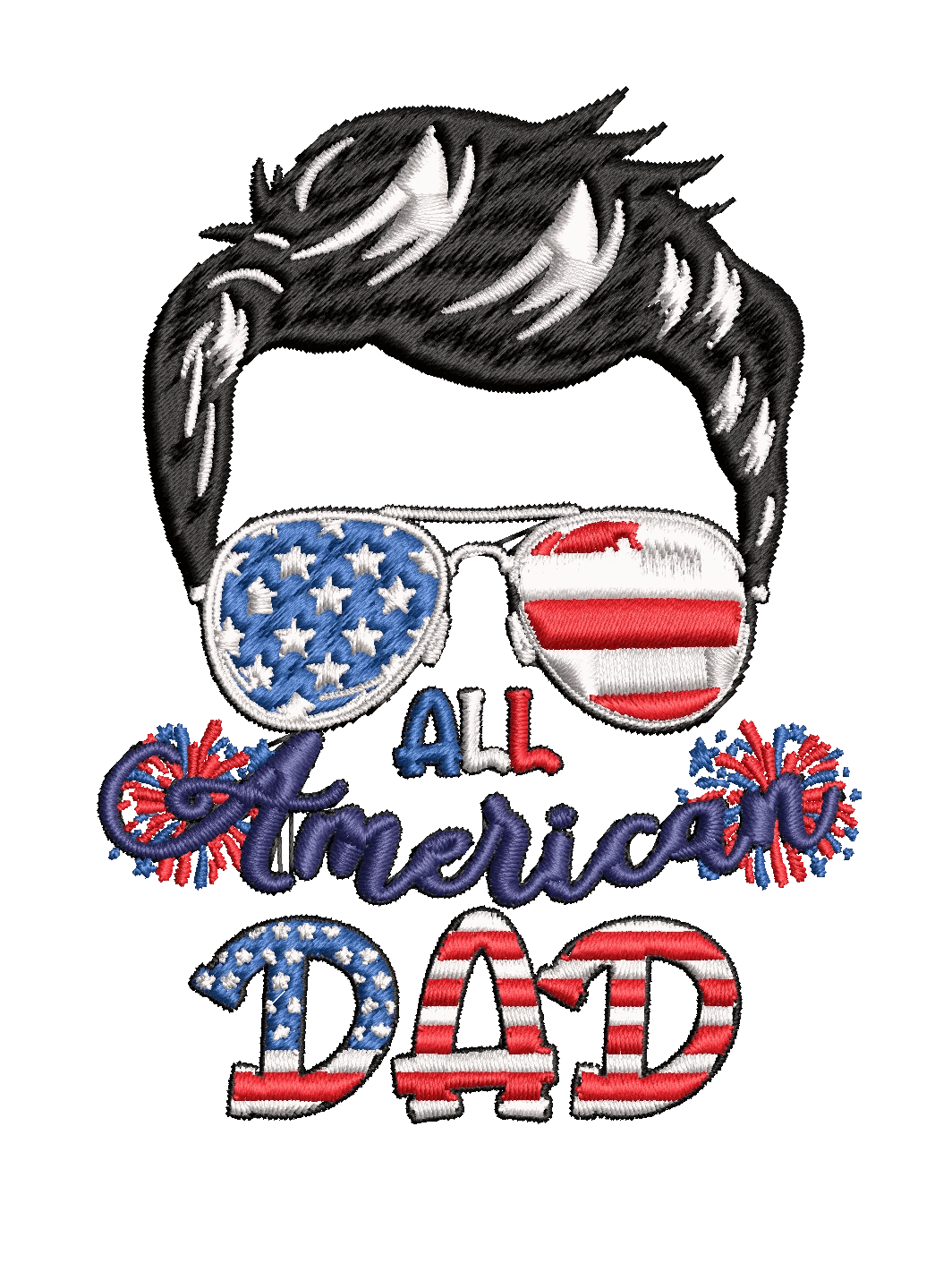 All-American-Dad - Embroidery Design - FineryEmbroidery