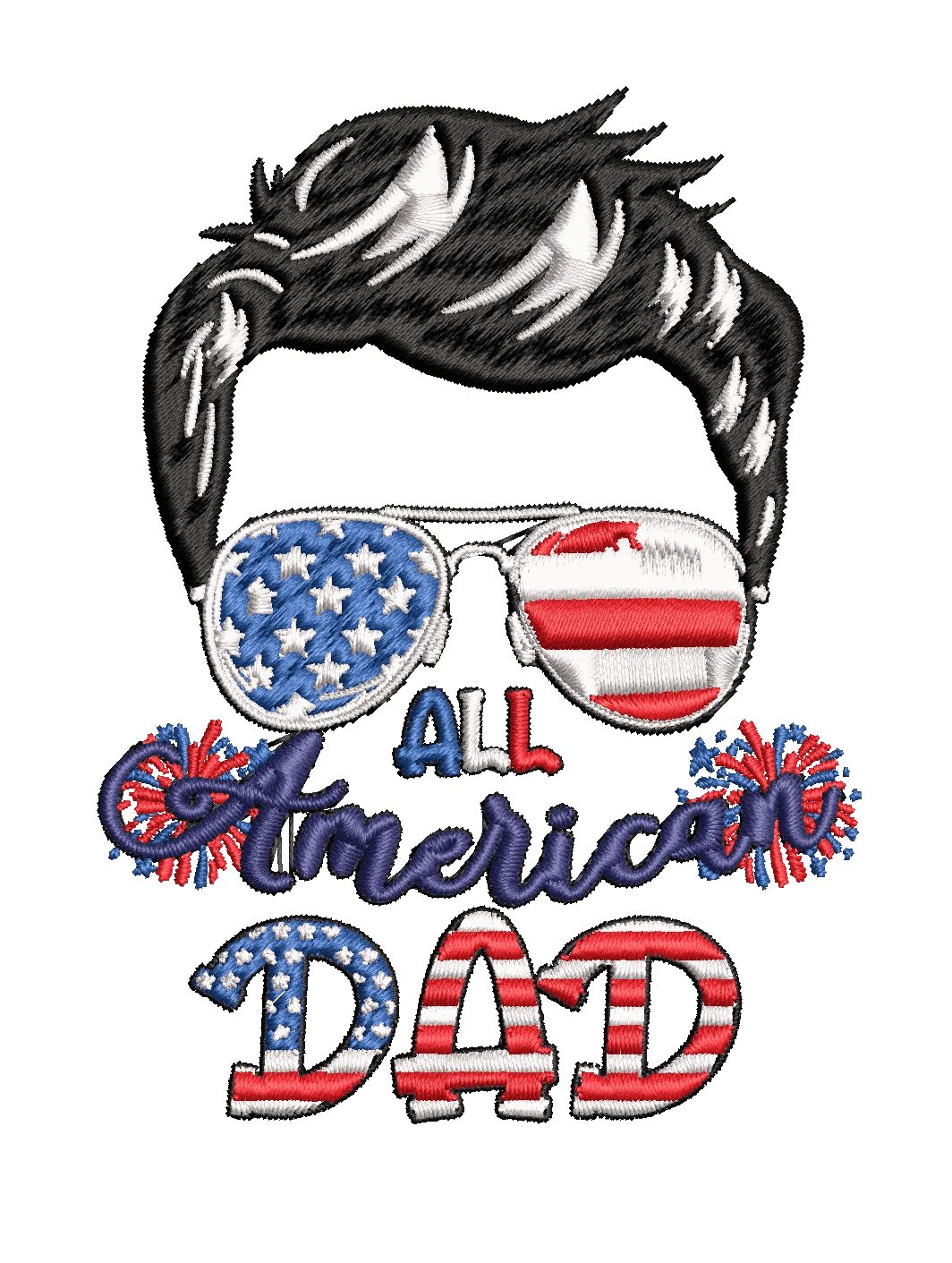 All-American-Dad - Embroidery Design - FineryEmbroidery