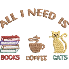 All-I-Need-is-Book - Embroidery Design - FineryEmbroidery