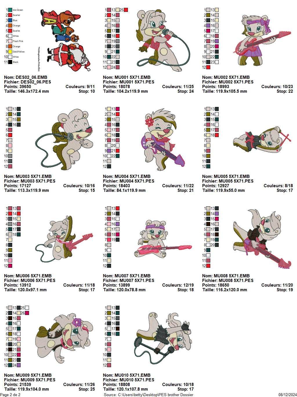 Alvin and the Chipmunks - Pack of 23 Designs - Embroidery Design - FineryEmbroidery