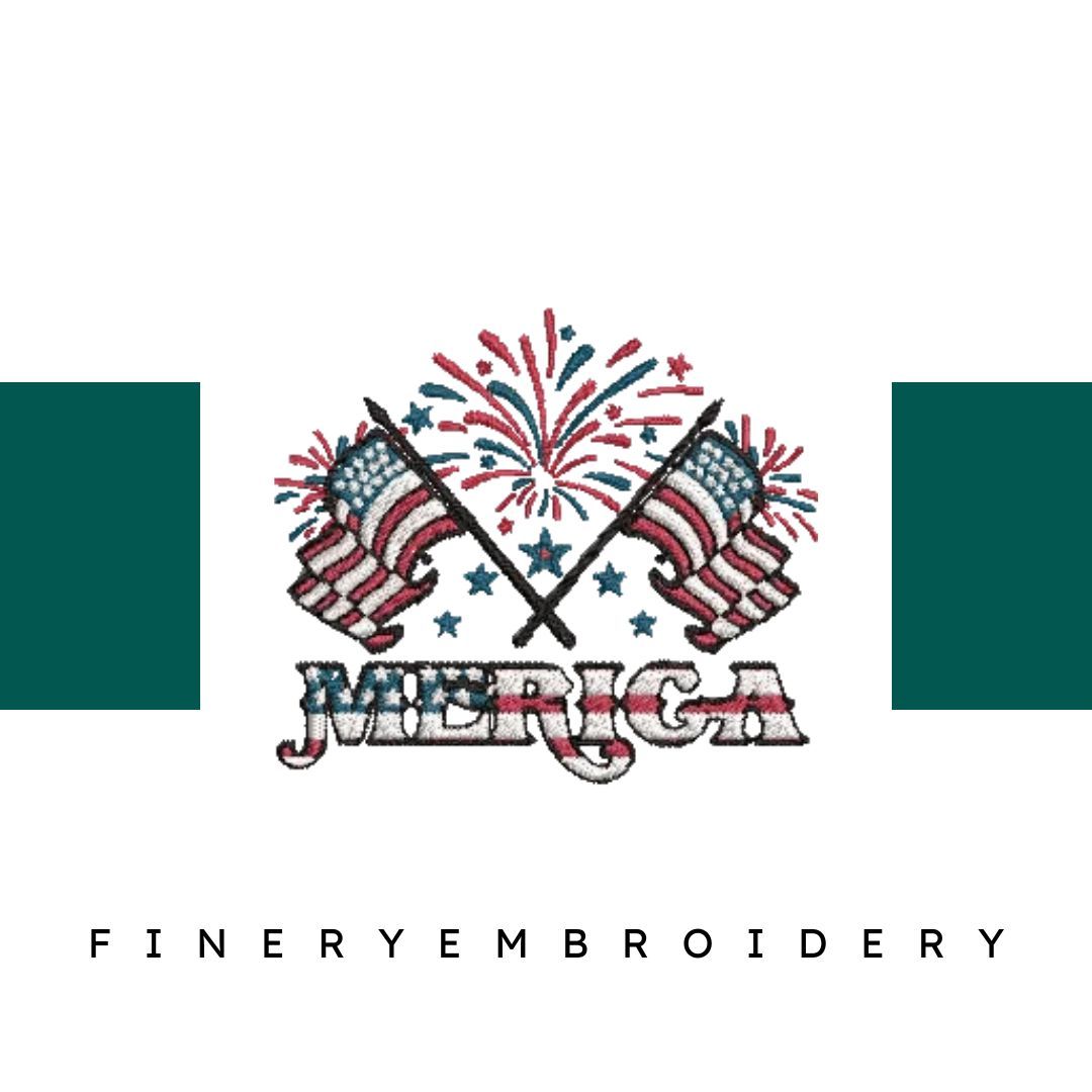 American-Flag-Merica - Embroidery Design - FineryEmbroidery