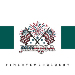 American-Flag-Merica - Embroidery Design - FineryEmbroidery