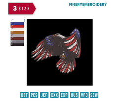 American USA Eagle - Embroidery Design - FineryEmbroidery