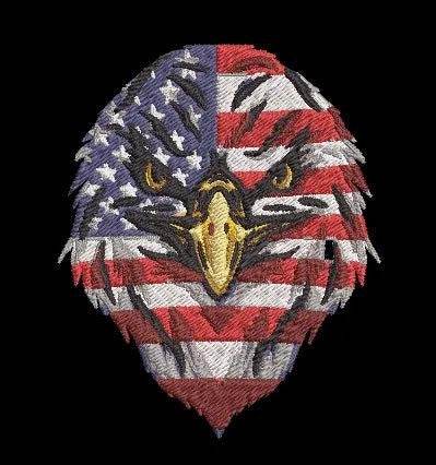 American USA Eagle Head - Embroidery Design - FineryEmbroidery
