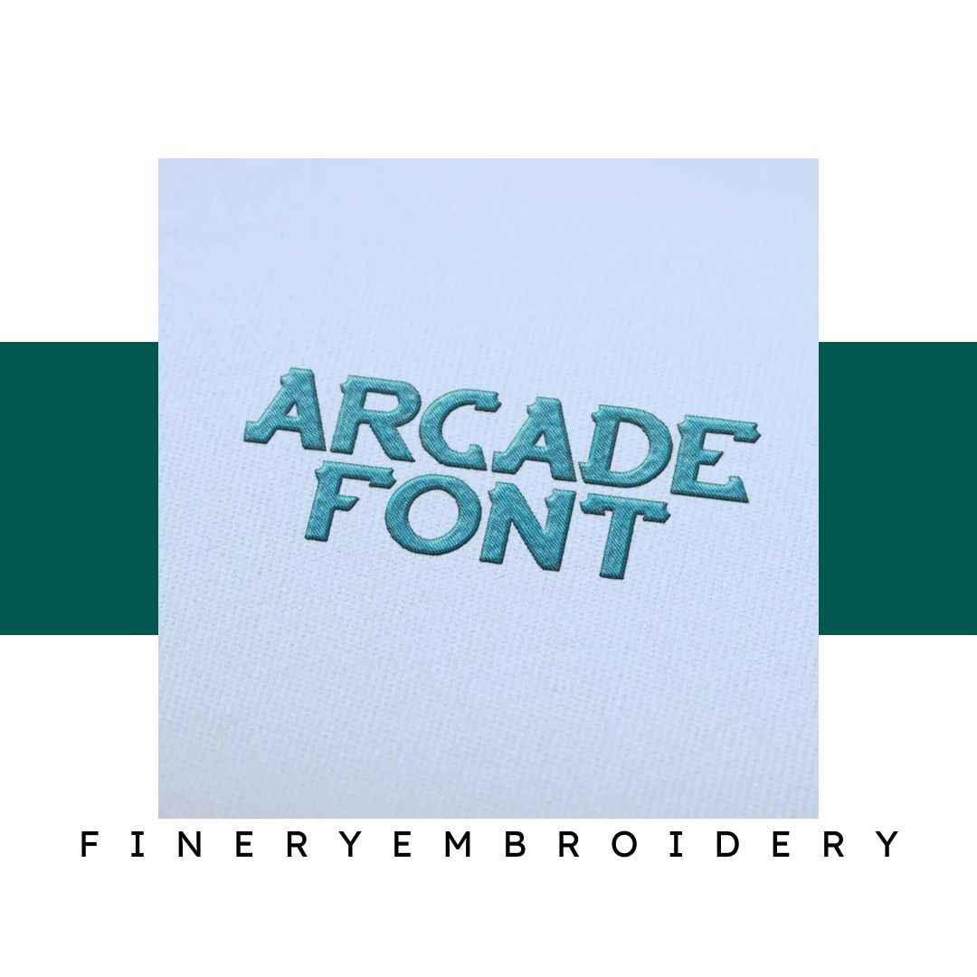 Arcade Embroidery alphabet Font Set