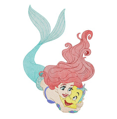 Ariel the Mermaid - Embroidery design - FineryEmbroidery
