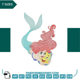 Ariel the Mermaid - Embroidery design - FineryEmbroidery