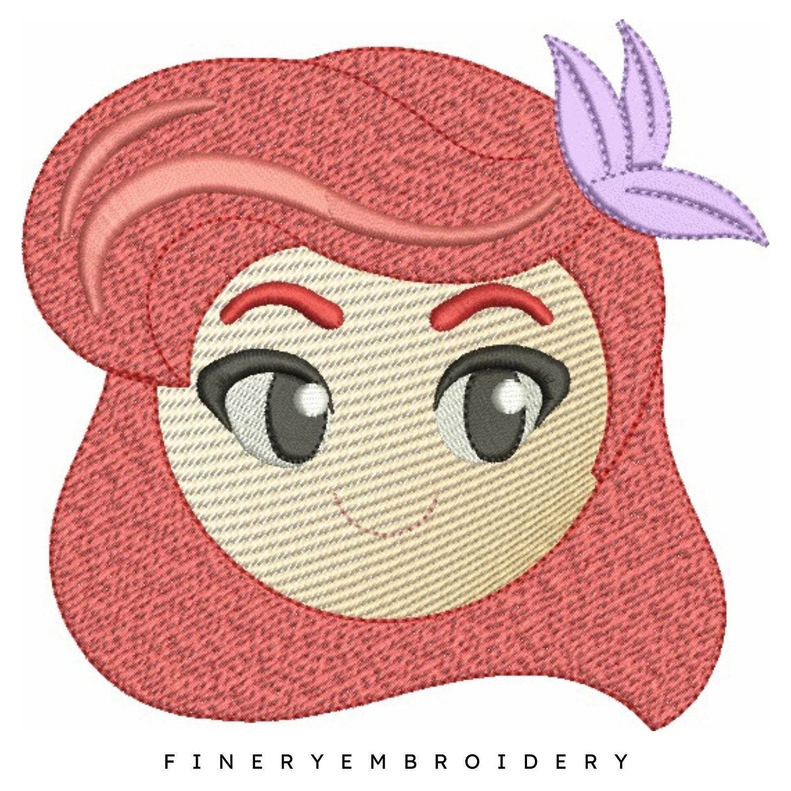 Ariel the Mermaid Pack 5 designs - Embroidery design - FineryEmbroidery