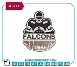 Atlanta Falcons Team Player : Embroidery Design - FineryEmbroidery