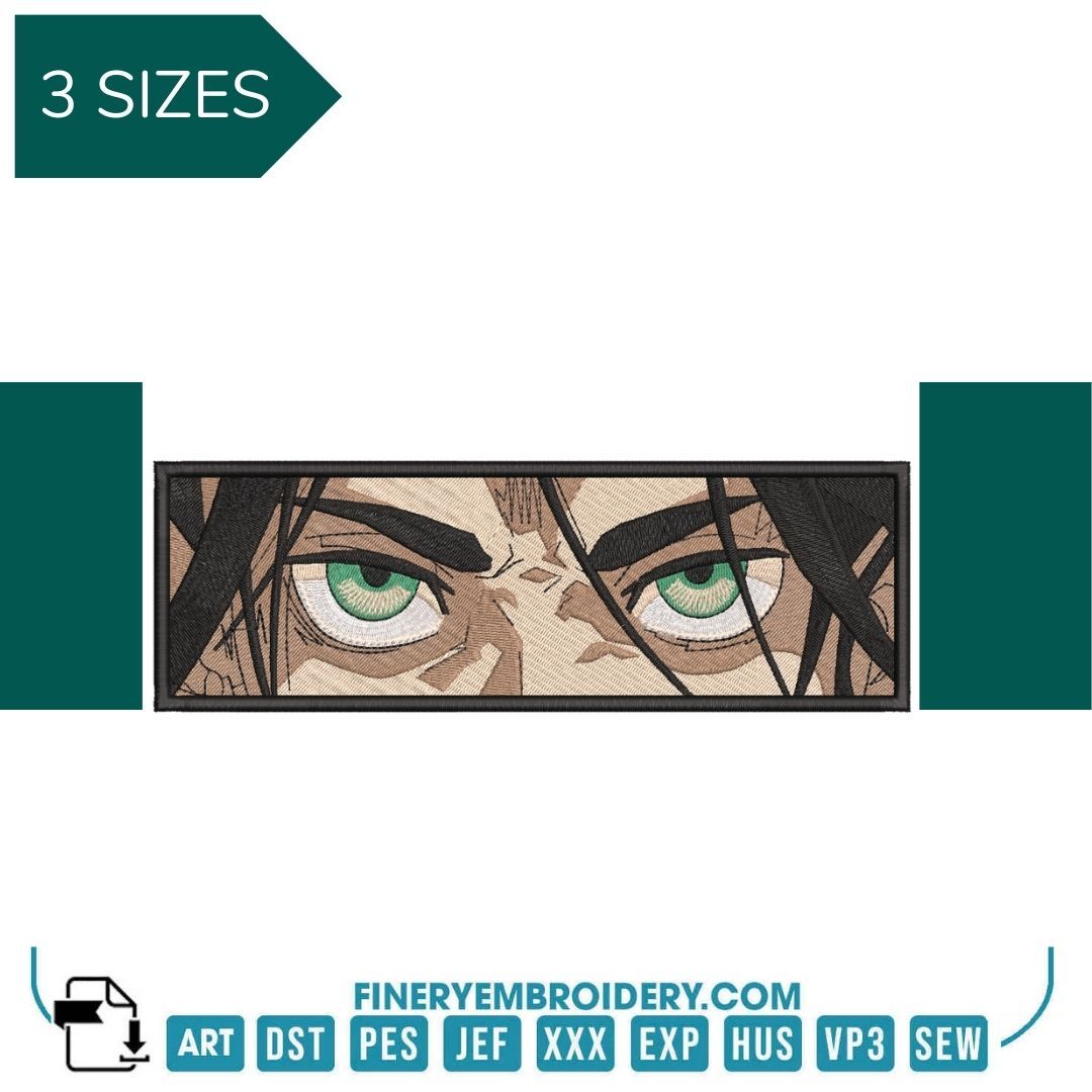 Attack Of Titans EREN JAEGER EYES - Anime - Embroidery Design - FineryEmbroidery