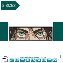 Attack Of Titans EREN JAEGER EYES - Anime - Embroidery Design - FineryEmbroidery